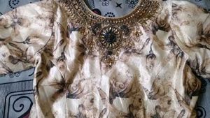Embroidered Floral gown with lining