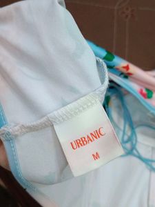 Urbanic Blue And Pink Floral Crop Top