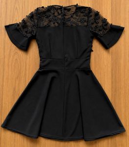 Elegant Black Lace Detail Dress