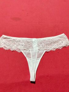 White Lace Thong Panty | Size L