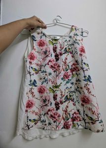 Chic Floral Sleeveless Tunic Top