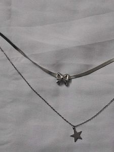 Layered Bow &amp; Star Necklace