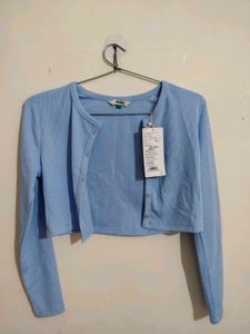Baby Blue Cropped Cardigan