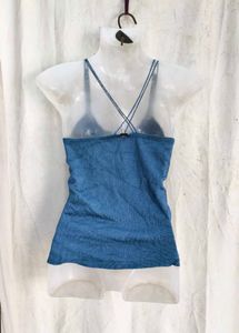Teal Crocheted Strap Tank Top