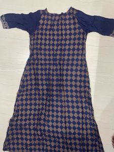 Beautiful Navy Blue Printed Kurta