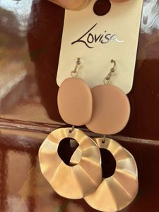 Stylish Blush Pink &amp; Gold Dangle Earrings