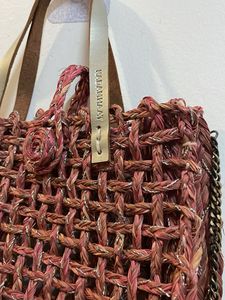 Chic Woven Handbag with Chain Strap