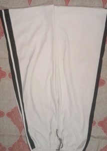 White Track Pants with Side Stripes this is a new