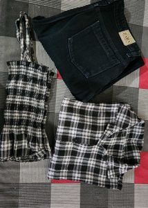 Combo of Shirt with under styling top and Zara Bla
