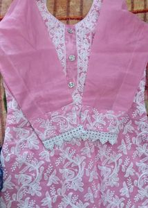 Pink Chikankari Kurta Set