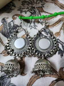 Silver Jhumka Earrings!!