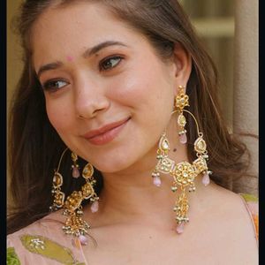 Royal Pink Chandbalis Earring
