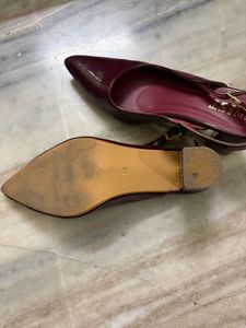 Chic Burgundy Patent Slingbacks