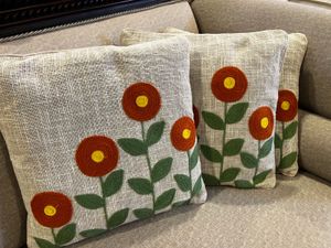 Decorative Throw Pillow Cover with Floral Design-2