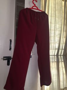Maroon Wide Leg Pants