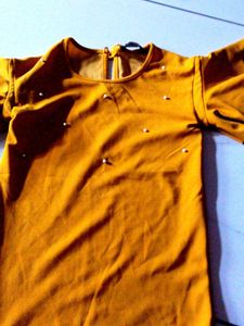Mustard Yellow Ruffled Sleeve Top