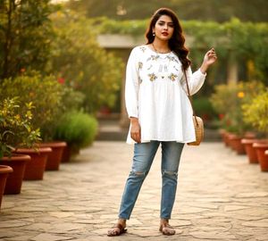 Embroidered White Tunic