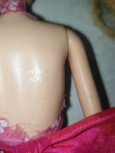 Vintage Barbie Doll in Pink Floral Dress