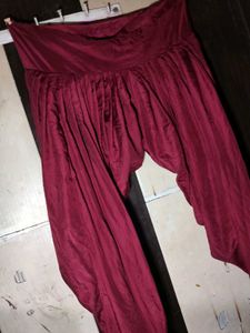 Maroon Pleated Salwar Pants