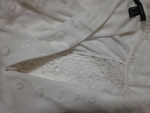 Elegant White Lace Detail Mini Dress