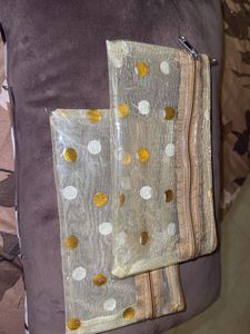 Polka Dot Transparent Pouches (Set of 2)