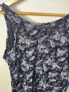 Primark Navy Paisley Print Sleeveless Top