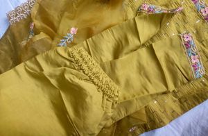 NEW! Yellow kurti pant dupatta set for haldi