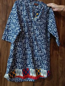 Blue Ethnic Print Kurta