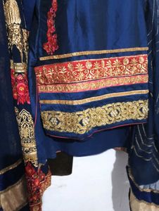 Navy Blue Lehenga Choli with Golden Embroidery