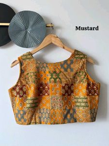 V Neck Patchwork Blouse