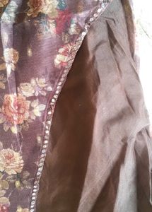 Elegant Floral Print Anarkali Gown