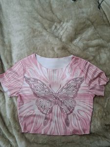 y2k Pink Butterfly Crop Top🎀🦋