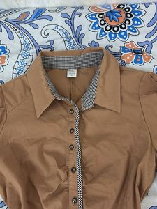 Classic Brown Button-Up Shirt