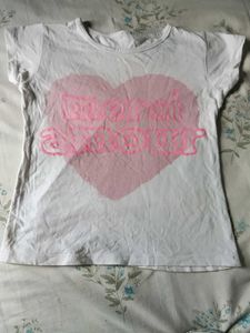 White Heart Print T-Shirt