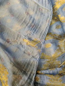 Elegant Blue &amp; Gold Banarasi Silk Saree