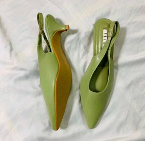 Stylish Light Green Slingback Heels