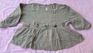 Boho Embroidered Peasant Blouse