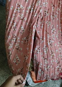Pink Floral Pleated Maxi Palazzo