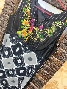 Imported Long Black Kurta Bottom Set