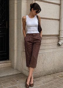 Brown Polka Dot Capris