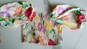 Zudio Floral Puff Sleeve Top