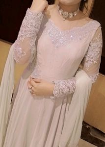 Elegant Lace Sleeve Gown