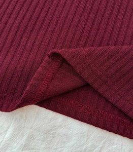 Savana Ribbed Burgundy Long Sleeve Top