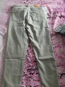 Light Green Straight Leg Jeans