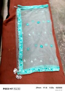 sea green lehenga Net Dupatta