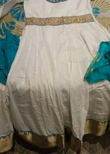 pure cotton Elegant White Anarkali Suit