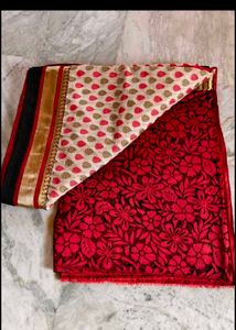 Elegant Printed Saree with Gold Border