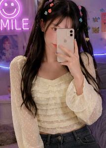 Yellow Net Crop Top