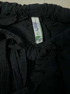 Black Cargo Pants with White Accents
