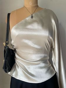 Satin One-Shoulder Top